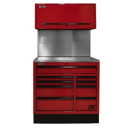 Homak 41in CTS Set with Solid Back Splash - Red RDCTS41001